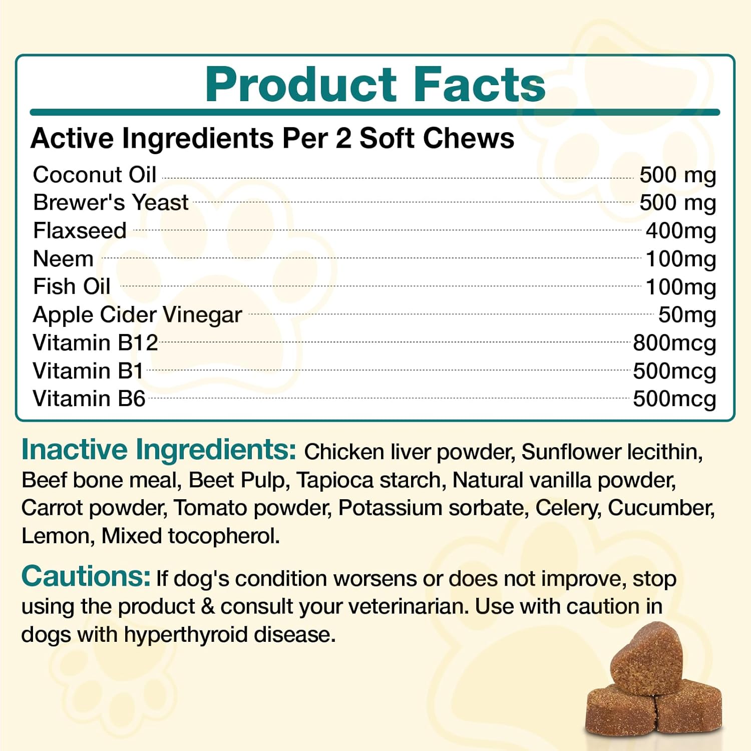 Flea and Tick Prevention for Dogs Chewables - 180 Treats - Natural Dog Flea and Tick Treatment Chewable for All Breeds & Ages,Skin & Coat Support Supplement