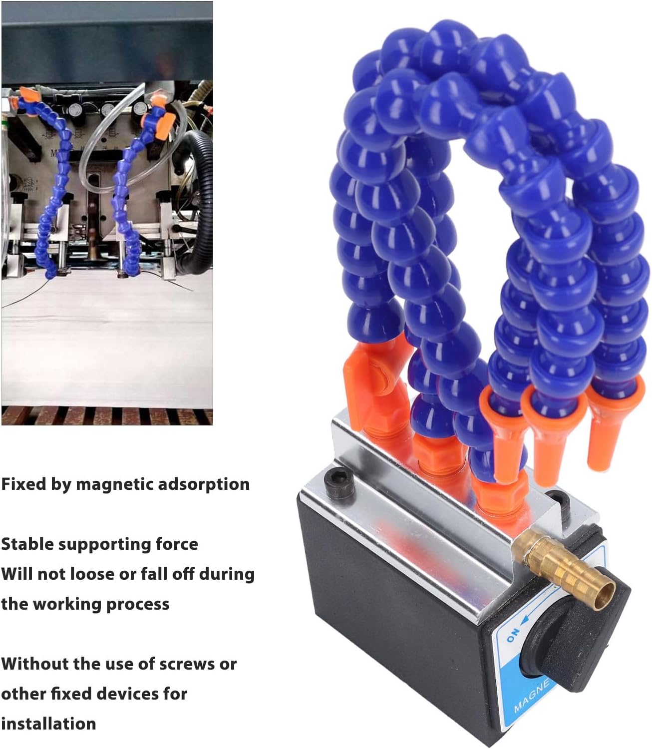 Coolant Mister, Magnetic Mist Coolant Lubrication System Stable Magnetic Base Engraving Machine Cooling Sprayer 3 Holes