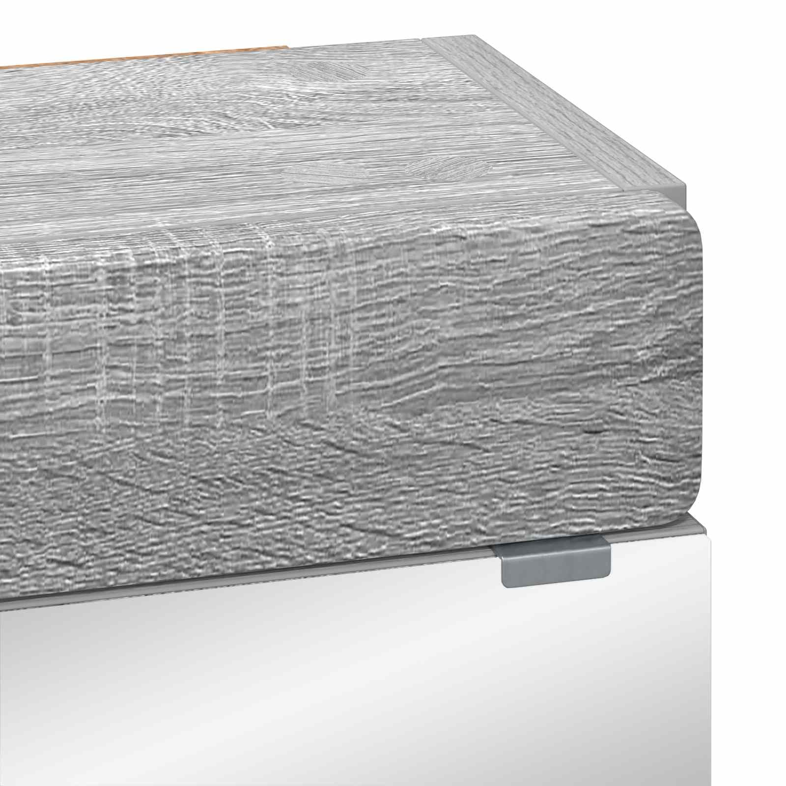 SYDE Armario Baño Gris Sonoma 60 x 16,5 x 78 cm | Madera elaborada, Acabado mate, Almacenaje toallas, Montaje requerido