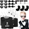 24 Pcs Ring Wedding Security Set, Ring Bearer Box, Kids Sunglasses, Bow Tie, Security Earpiece, ID Badge Holder with ID Card, Task Card, Wedding Suitcase for Agent Proposal Gift Cosplay, Black