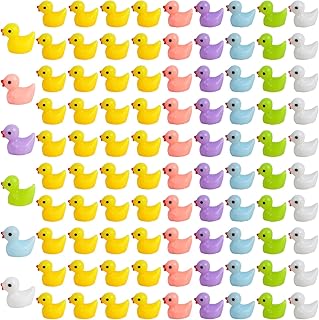 CCINEE 150pcs Mini Resin Duck Miniature Duck Figures Micro Fairy Tiny Duck Ornaments for Garden Landscape Aquarium Dollhouse Potted Plants Decoration DIY Slime Charms Party Supplies