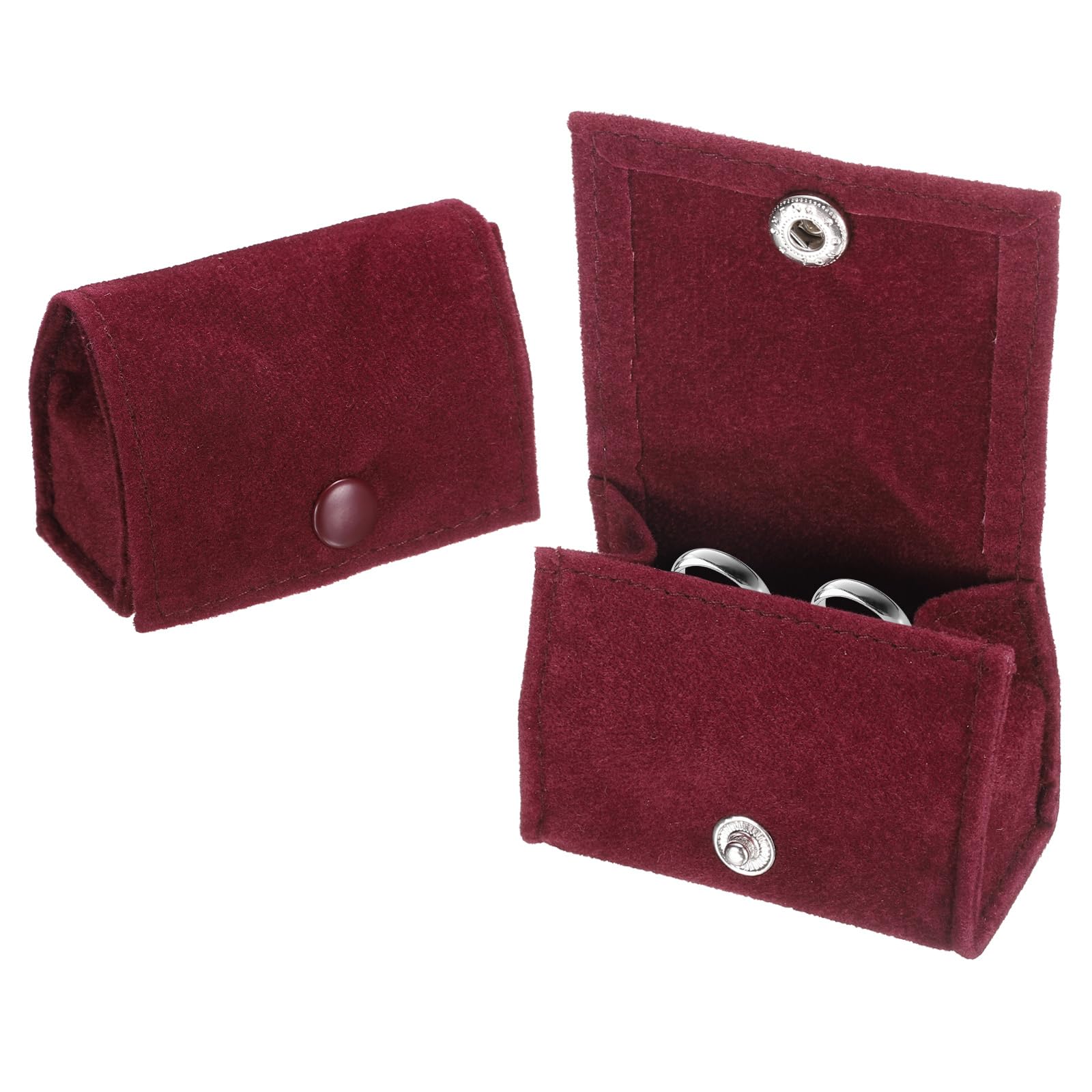 Boîte à bijoux cadeau femme : écrin de voyage velours rouge pour bagues et boucles d'oreilles