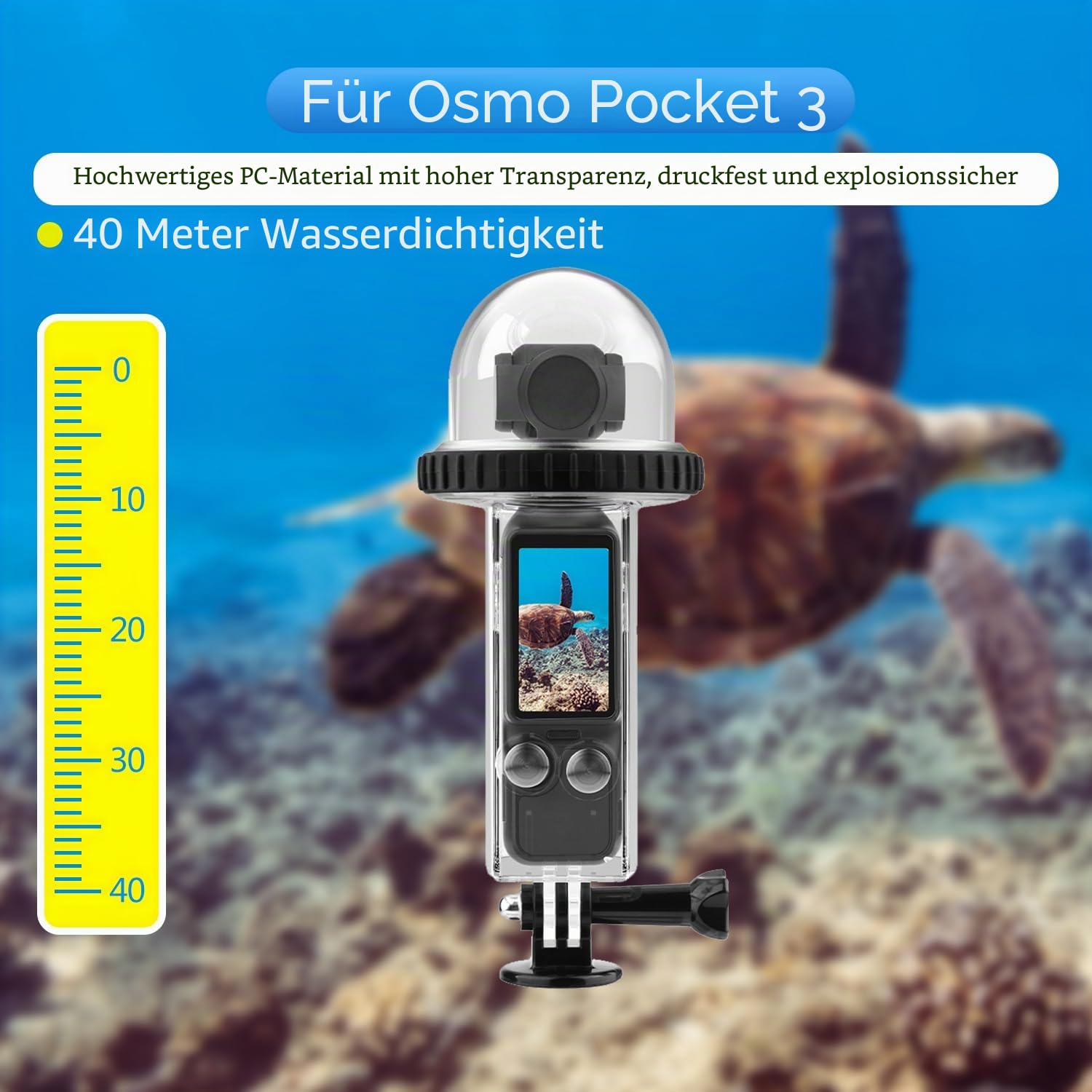Osmo Pocket 3 40M/131FT Unterwasser Tauchen Tasche Schutzhülle Kompatibel für DJI Osmo Pocket 3 Wasserdichtes Zubehör