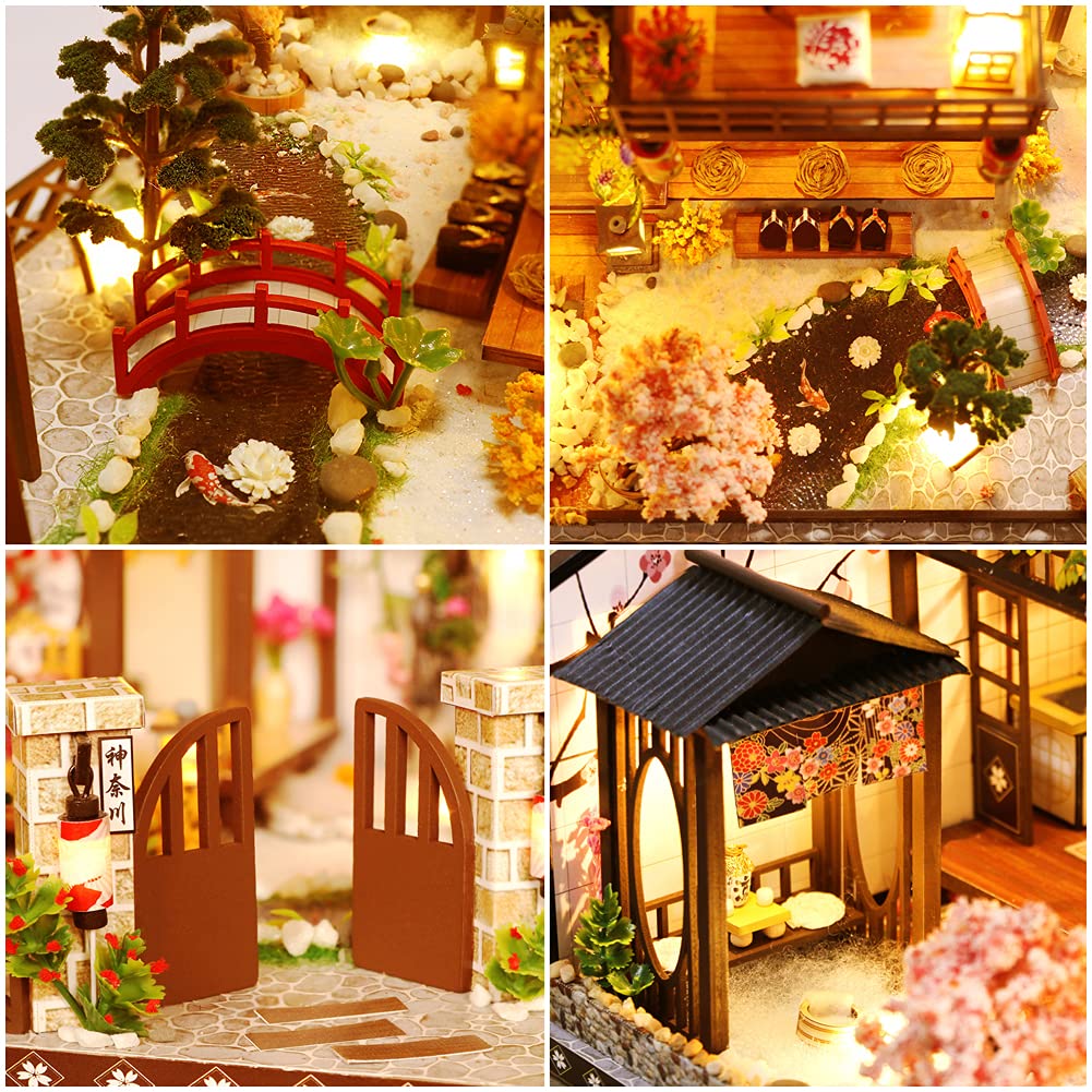 DIYミニチュアドールハウスキット+オルゴール+LEDライト+ダストカバーセット Amazon.co.jp: DIY ミニチュア ドールハウス キット 回転
