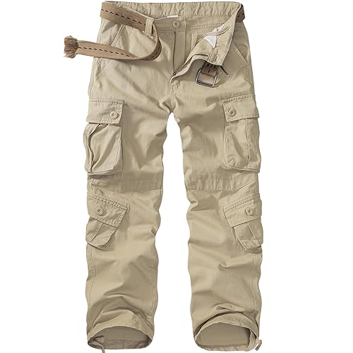 Men's BDU Casual Military Pants, Tactical Wild Army Combat ACU Rip Stop Camo Cargo Work Pants Trousers with 8 Pockets