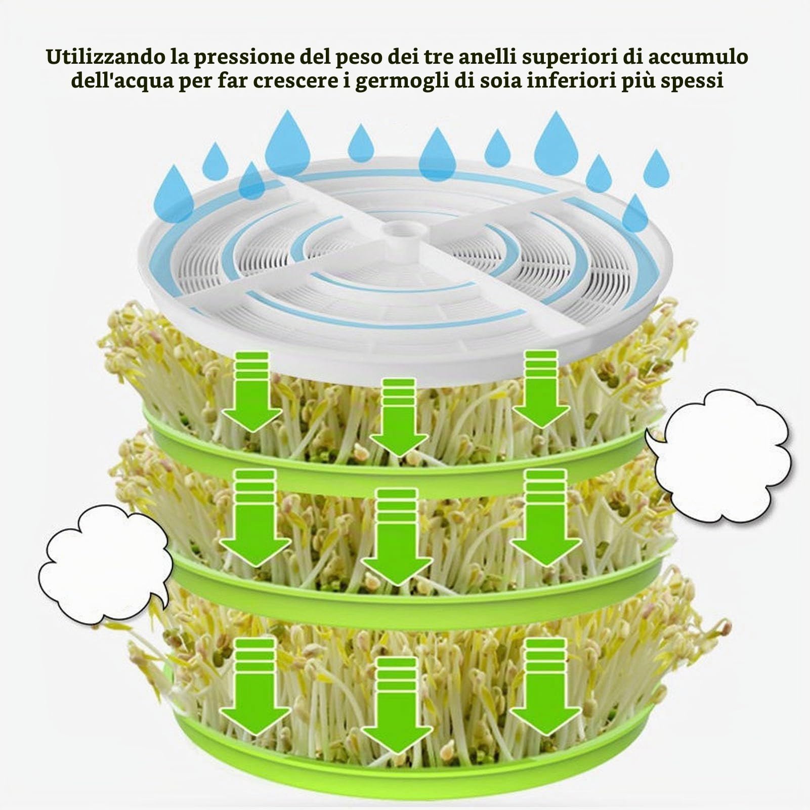 Macchina per Germogli di Fagioli Macchina per Germogli di Fagioli Macchina per la Germinazione dei Semi Macchina per la Germinazione dei Germogli di Semi Completamente Automatica (Spina UE 220V)