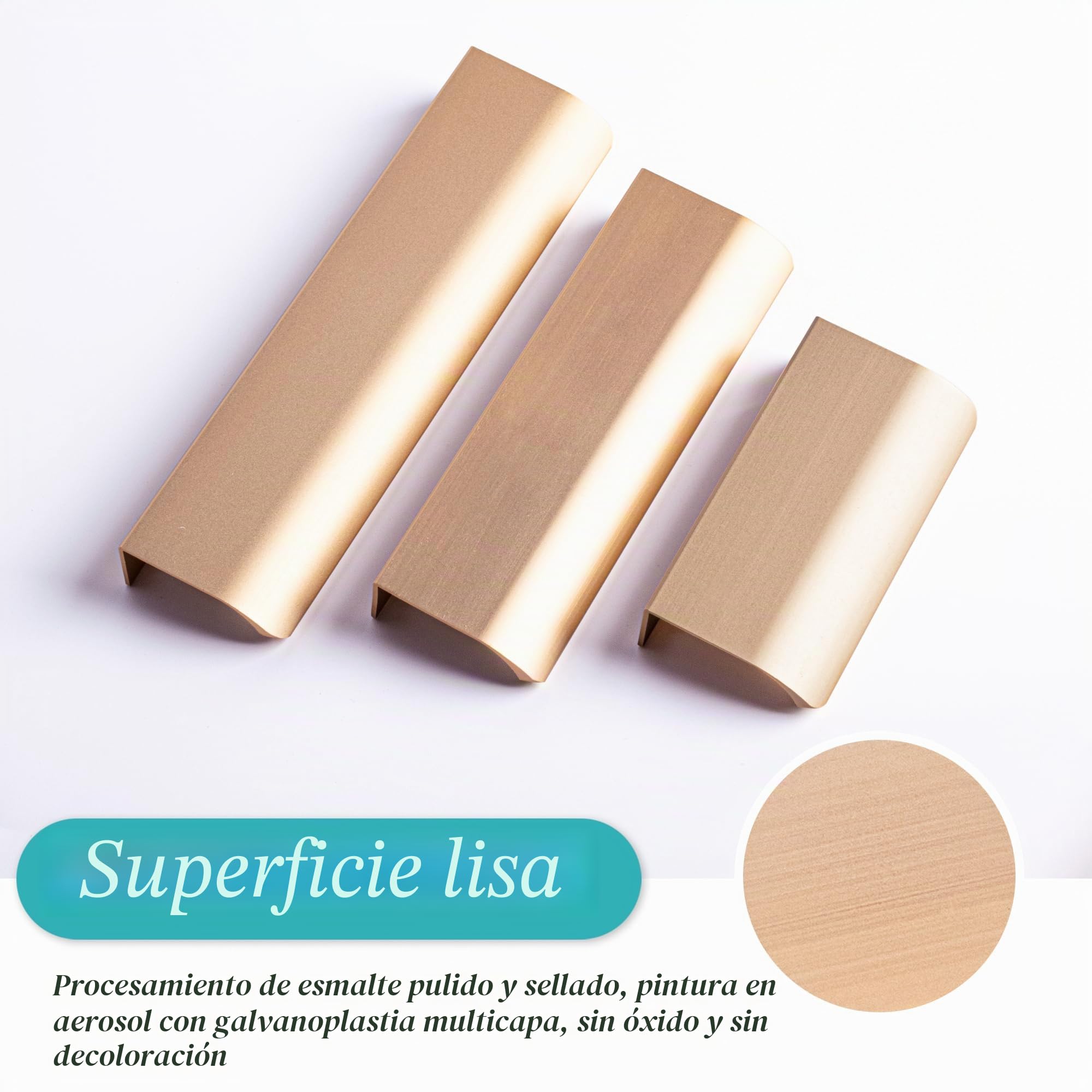 10 Piezas Tiradores Ocultos de Muebles, Tiradores de Armario Cajone, Tiradores Aluminio de Puerta para Cocina Dormitorio Baño, con Tornillos, Oro Cobre, 128mm