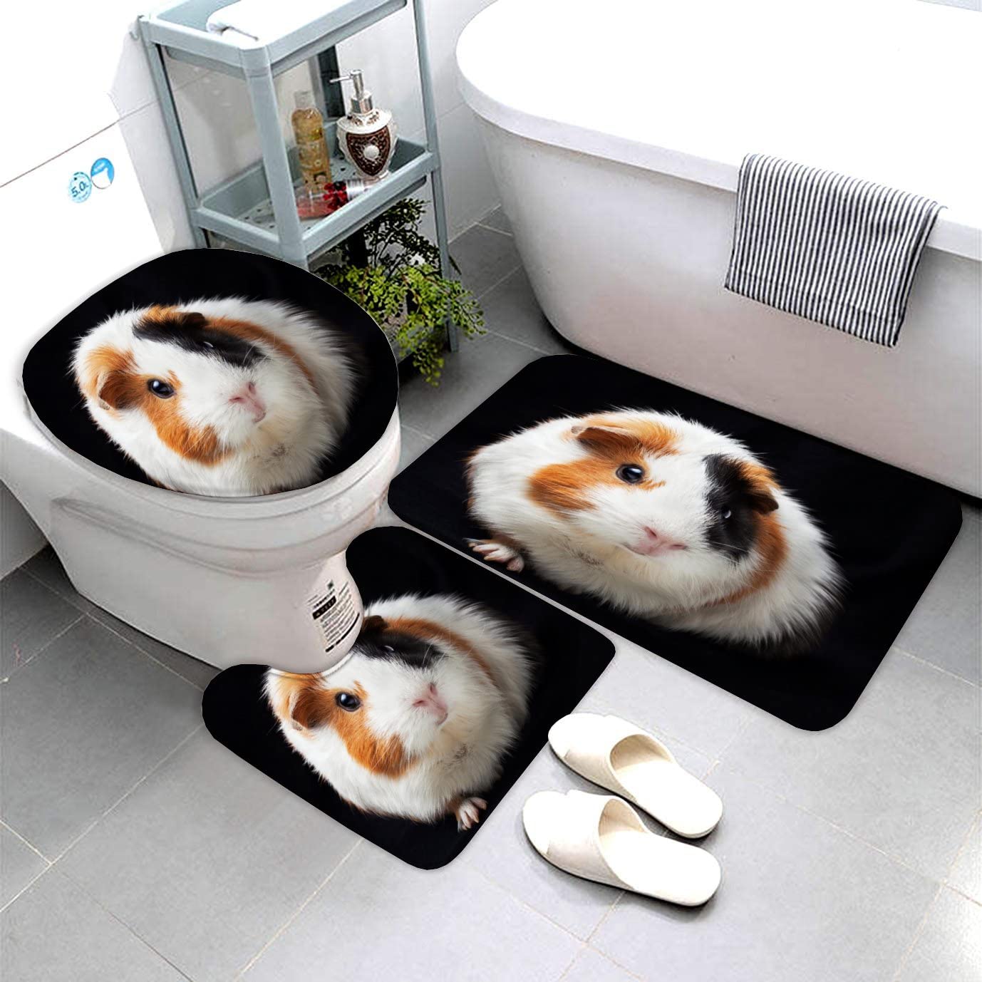 Bath Mat Non Slip Kids Guinea Pig Animal Hamster Bath Mat Absorbent Fast Dry Microfiber Bath Mat 50 x80 Bath Mat Kids Soft Bath Mat for Bathtub