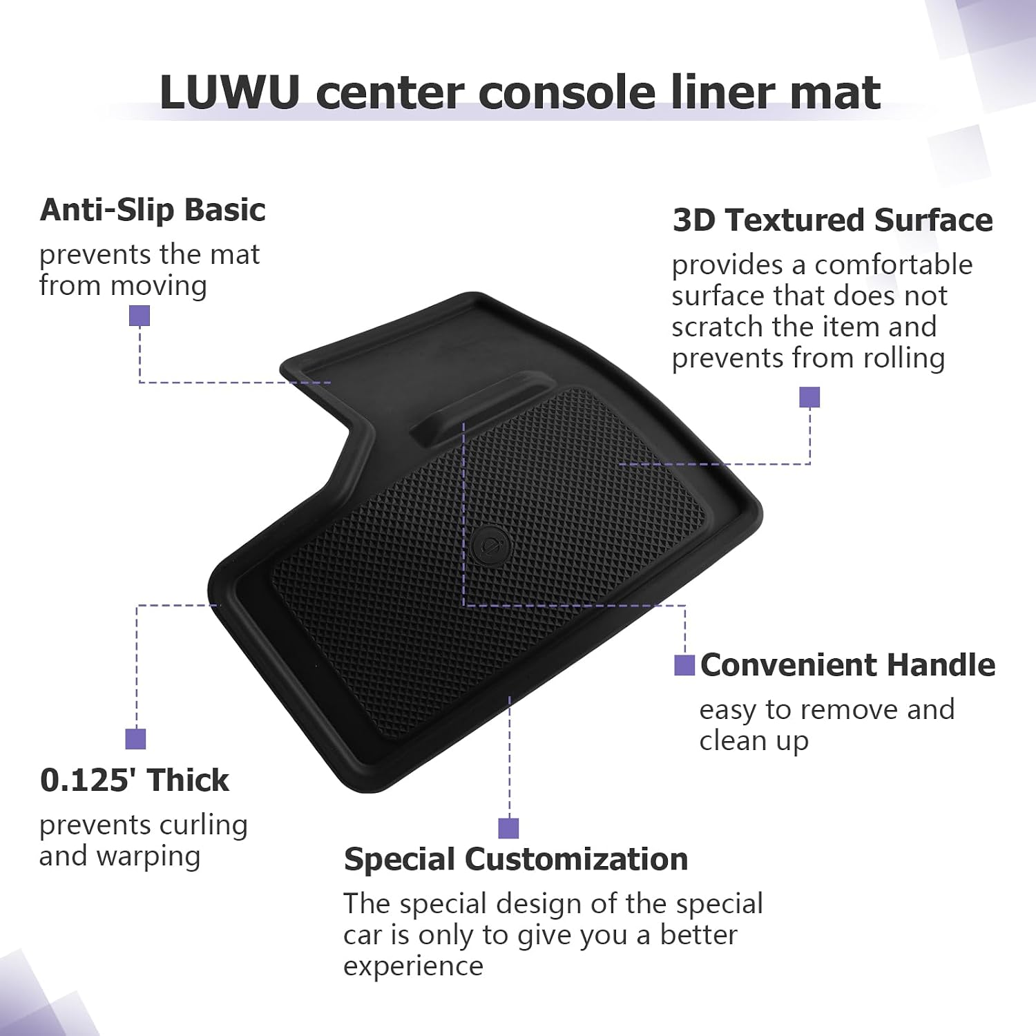 LUWU 2025 2026 Land Cruiser Wireless Charging Mat Compatible with 2024 2025 2026 Land Cruiser 250 Accessories Silicone Protective Pad Center Console Phone Charger Liner Mat (LC250 First Edition Only)