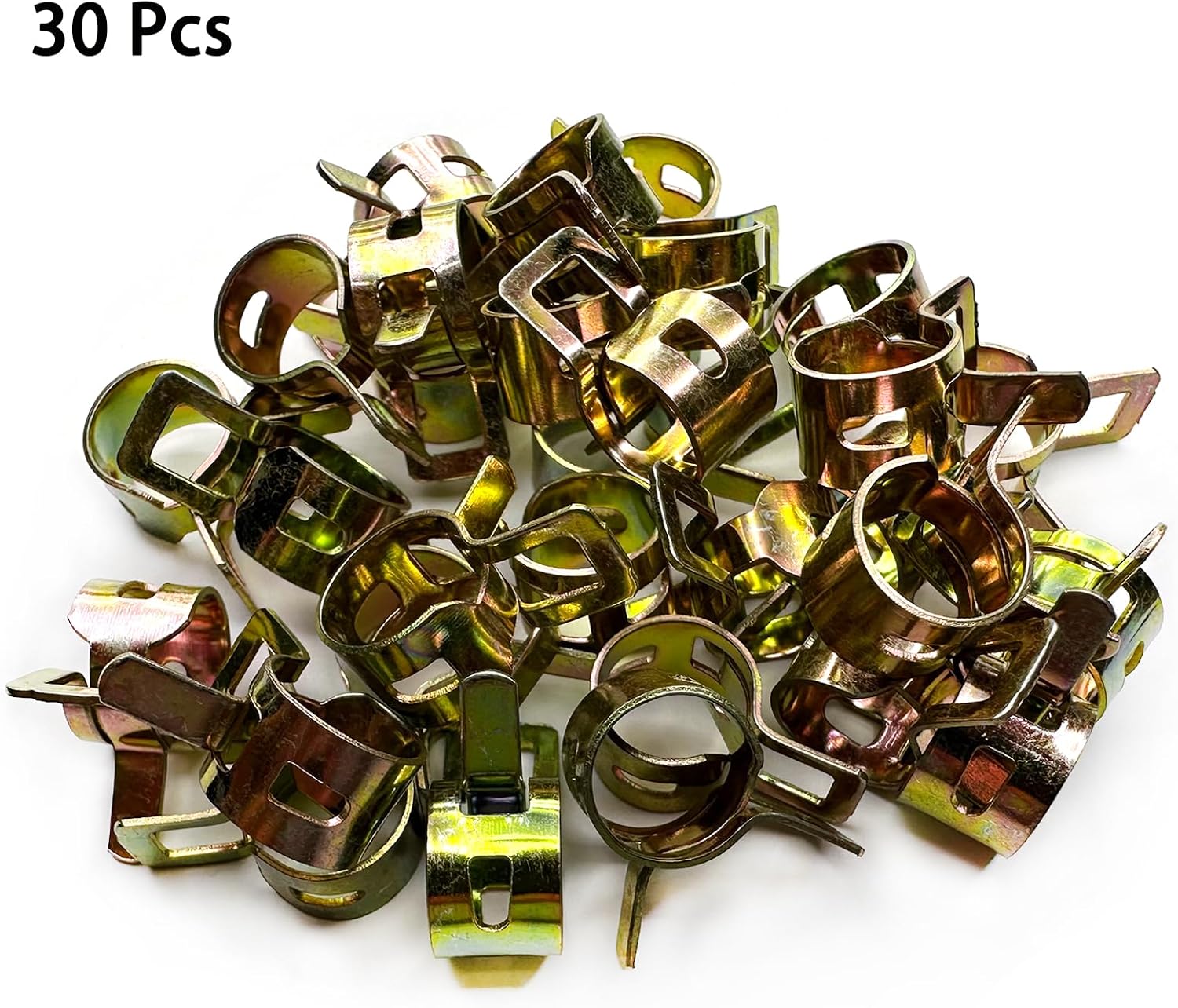 1/4 Inch ID Fuel Line Hose (10 Feet) & 30-Pcs 2/5 Inch Hose Clamps Kit Fit for Briggs & Stratton Kawasaki Kohler Small Gas Diesel Powersports Engines Generators & Lawn Mowers （Black Fuel Line）