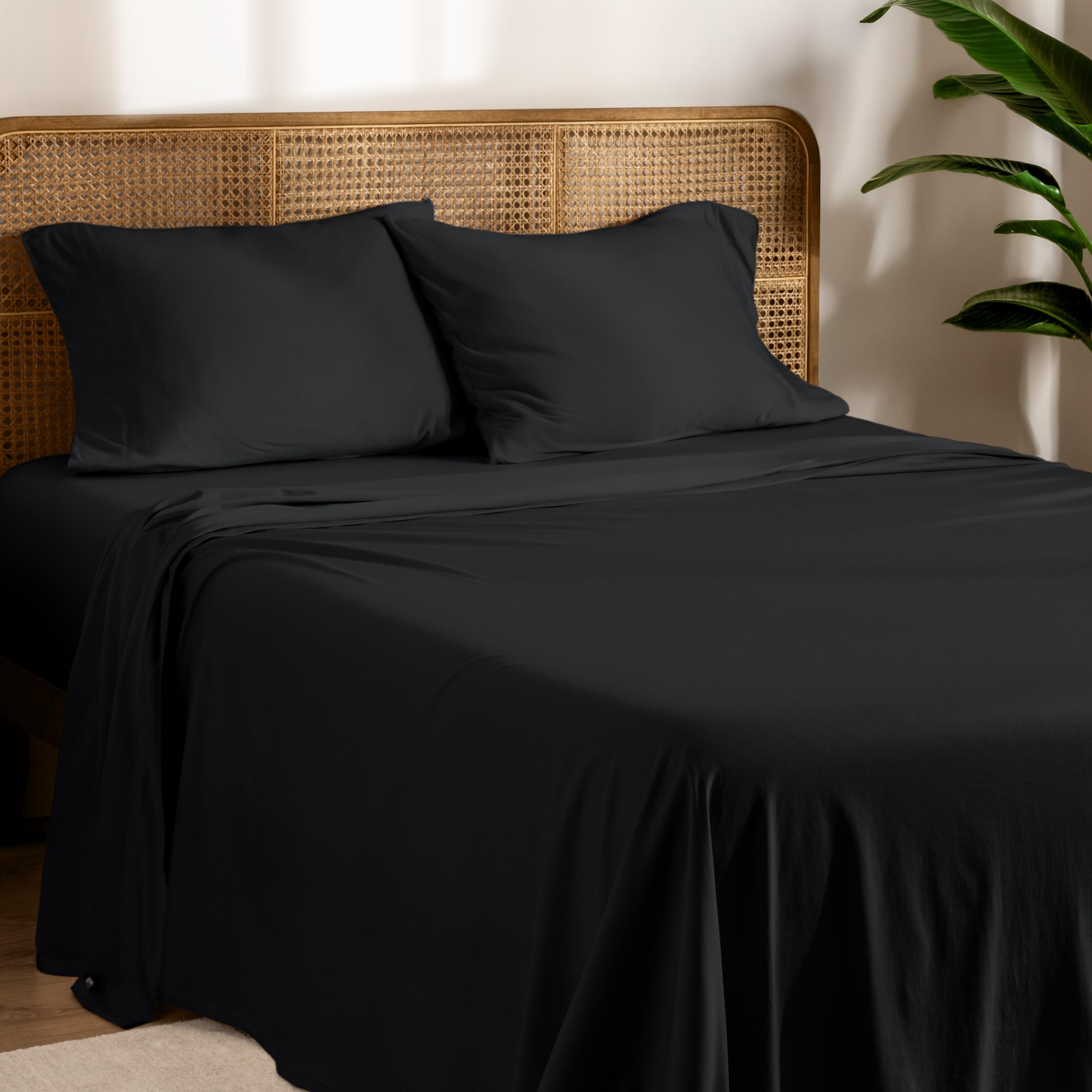 Bare Home 100 Organic Cotton Jersey Sheet Set Ultra Soft 100 Cotton - Sheet Set Pillowcases - Deep