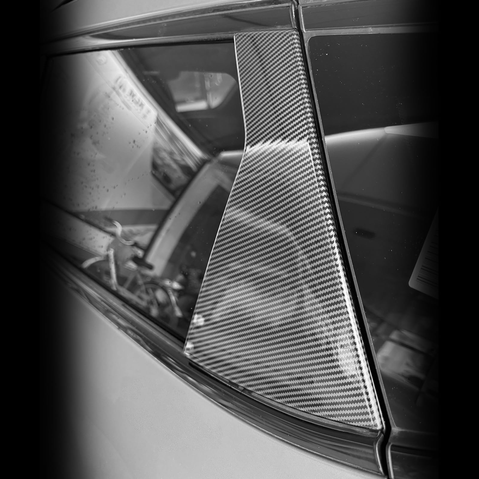 YOUTOOCAR Carbon Fiber Style 6pcs Door Window Pillar Post Protector Cover Trim Compatible with Kia EV6 Accessories