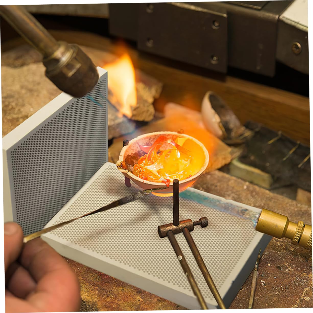 Holibanna 2 Stück Lötplatte Wabenstruktur Hitzebeständig Schmuck Lötmatte für Präzises Arbeiten für Schmuckherstellung Reparatur Langlebig Isolierend