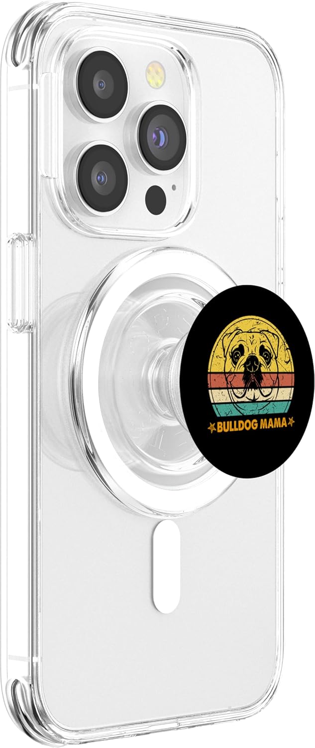 English Bulldog Mama Sunset Dog English Bulldog Mama PopSockets MagSafe PopGrip for iPhone