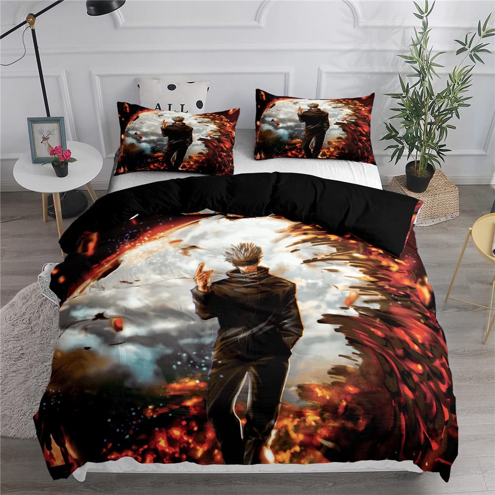 Housse de couette Jujutsu Kaisen idée cadeau parure de lit ado 200x200 coton doux Modèle 04
