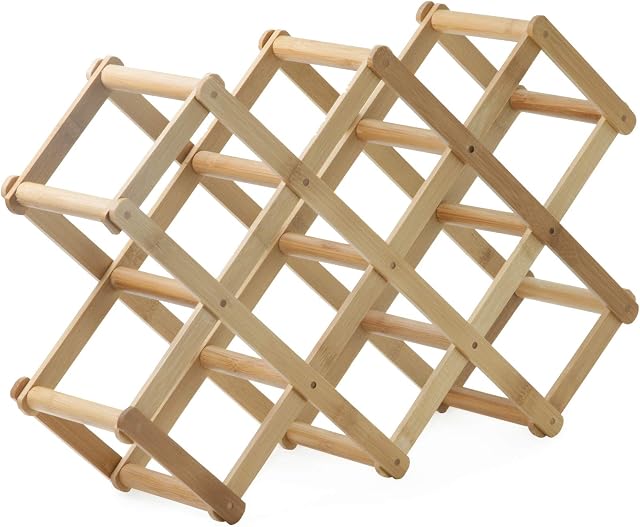 Mimo Style Suporte Para Vinhos Retrátil Ecokitchen, Feito Inteiramente de Bambu. Perfeito Para Armazenar Seus Vinhos, Espumantes ou Outras Bebidas. Armazena Até 10 Vinhos. Resistente e Durável