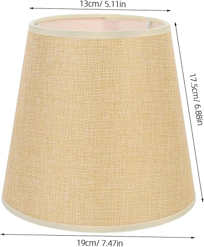 Vista 38 de GANAZONO Pantallas de lámpara de tambor – Pantalla de tela para lámpara de mesa/lámpara colgante de suelo, lino natural hecho a mano clásico moderno