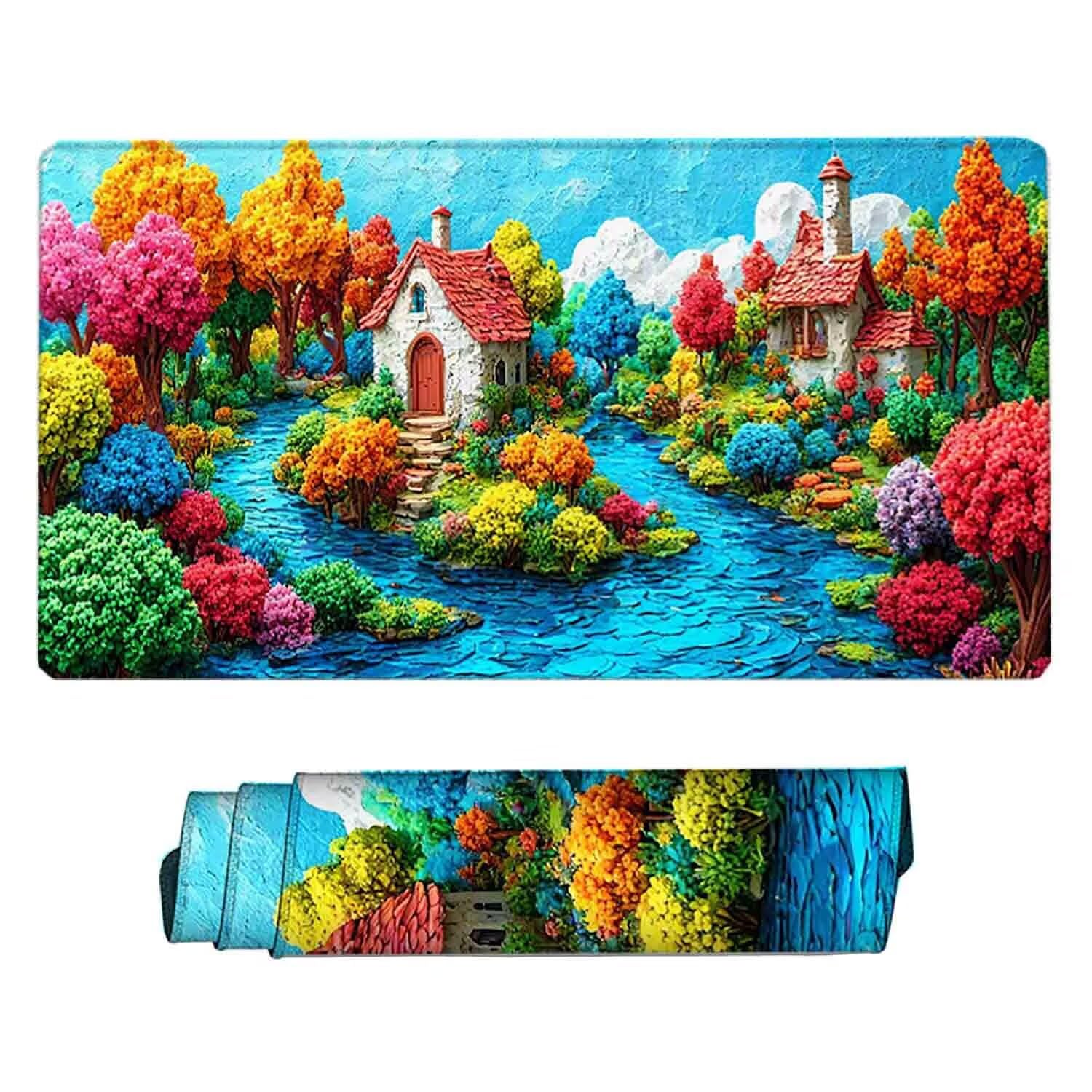 Podkładka pod mysz XXL 1000 x 500 mm niebieska podkładka pod mysz miejską antypoślizgowa gumowa podkładka do gier, akcesoria biurowe, podkładka pod mysz o wysokiej precyzji i szybkości do komputera
