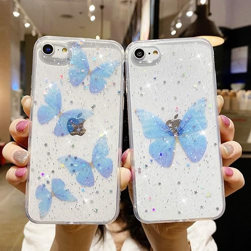 Miniatura 3 de Funda compatible con iPhone 66s para mujeres y niñas, funda de silicona con purpurina brillante, diseño de estrellas brillantes, funda de TPU suave