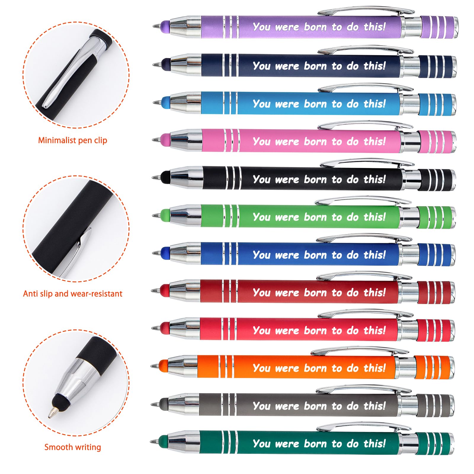 Personalized 2 in 1 stylus Ballpoint pen up to 1000 bulk Custom Engraved Name Text Message - ballpoint — view 5