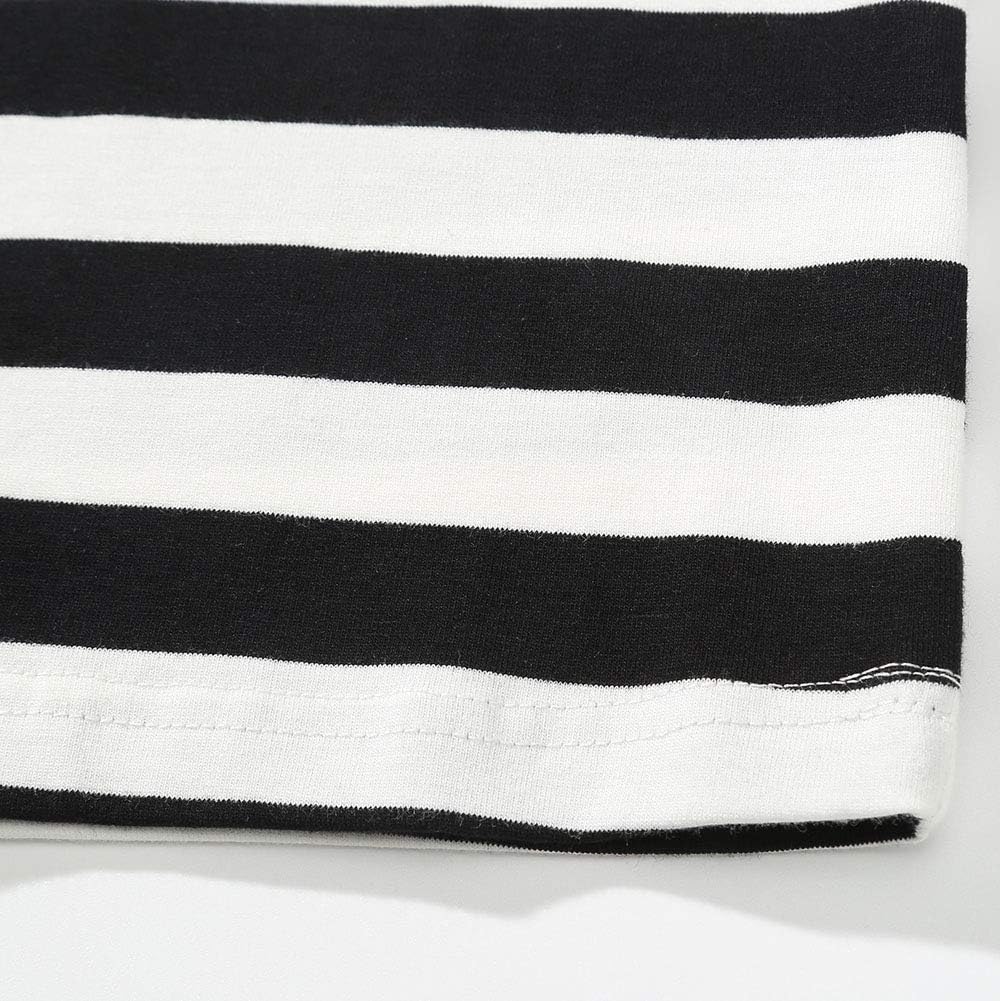 GRANDWISH Boys Girls Striped T-Shirt, Long Sleeve Short Sleeve Crewneck Tee T-Shirt - Image 6