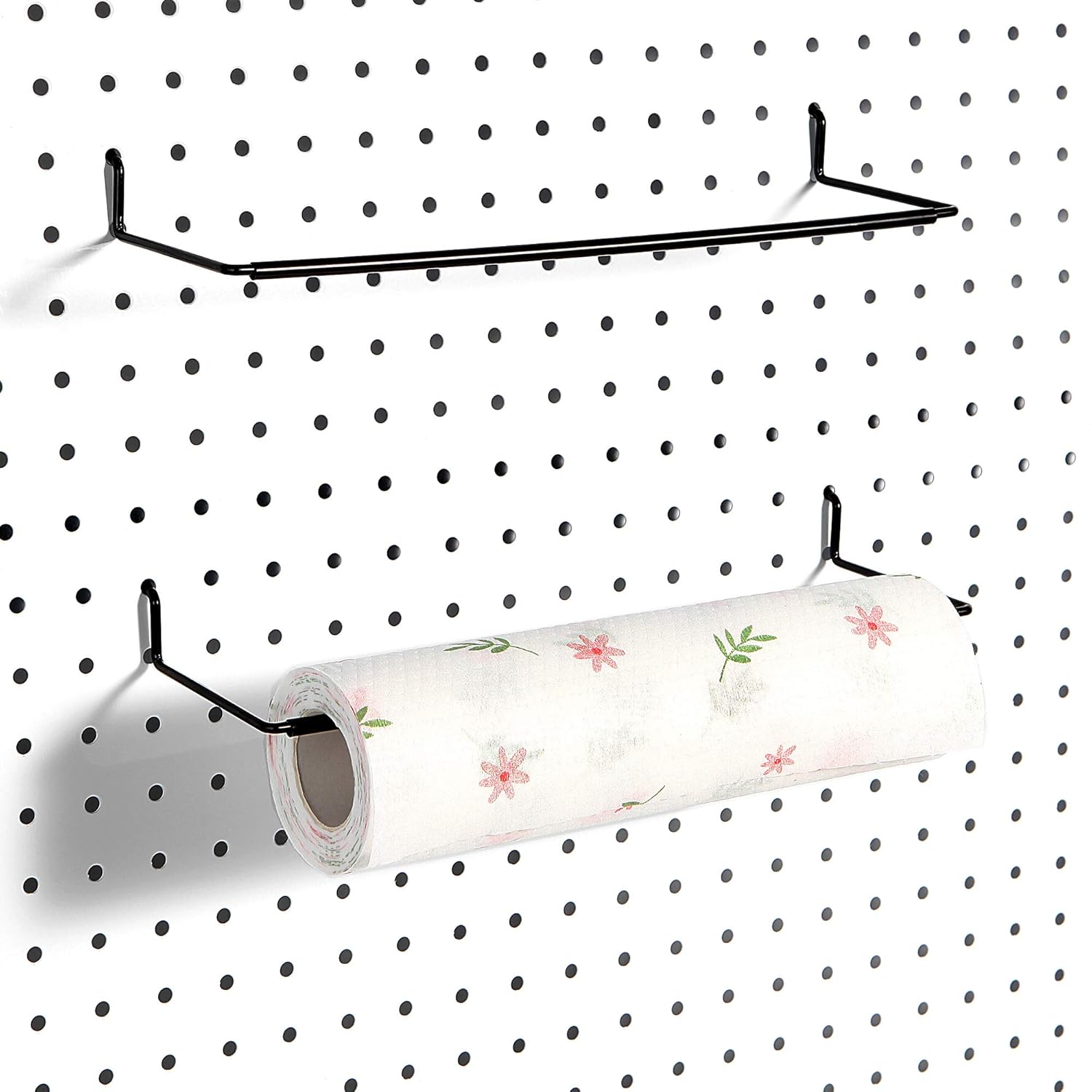 Paper Towel Holder for Pegboard, Extendable, Fit Any Standard Pegboard, 2 Packs, Black Amazon