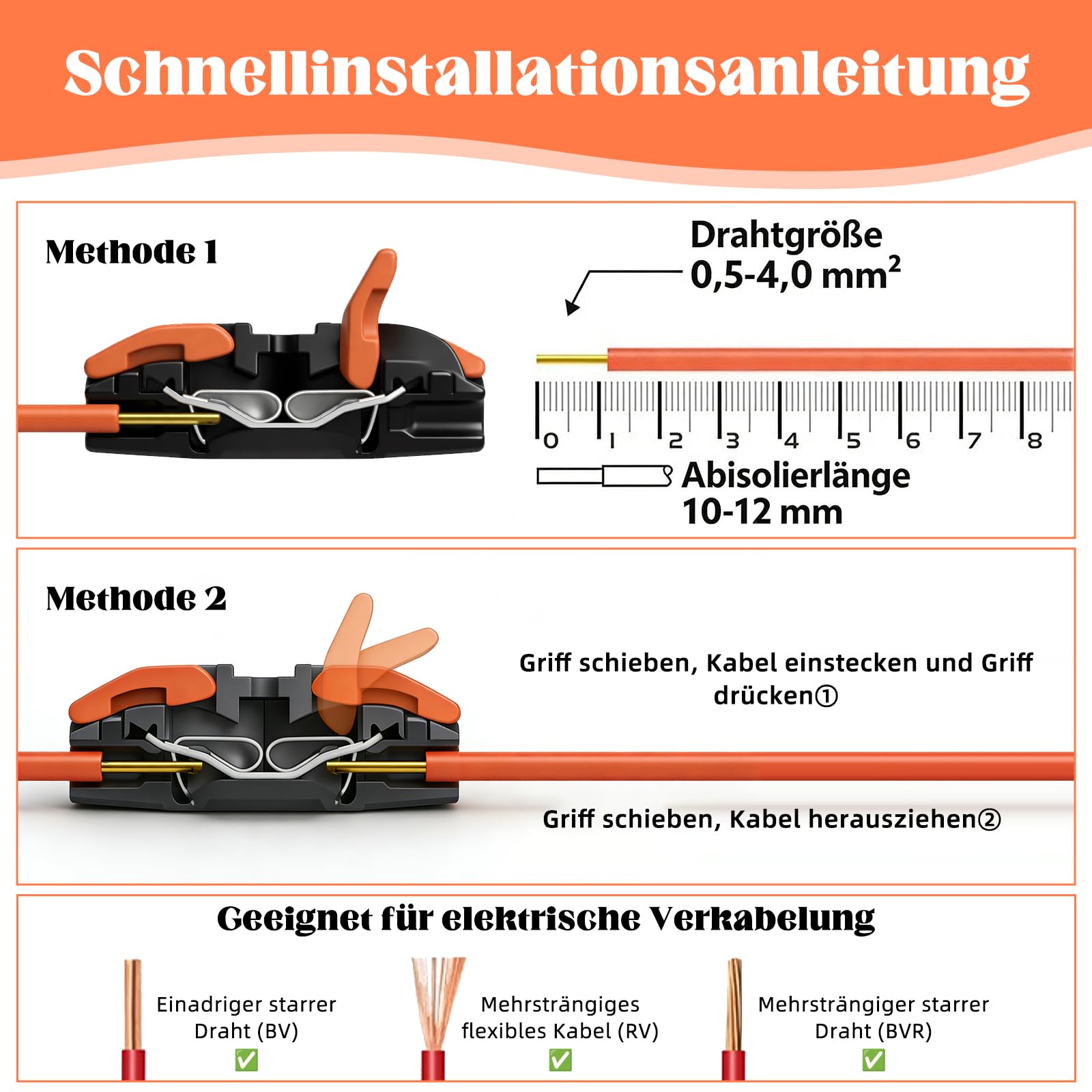 Bornes en série Rail DIN 60 pièces - bornes de connexion | borne de passage Rail DIN 0,08–4 mm² PCT-211 | bornes à vis enfichables kit | bornes électriques pour un câblage rapide