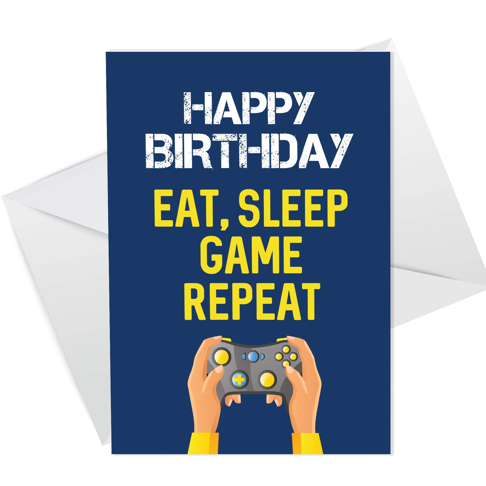 RED OCEAN Gamer Birthday Card For Son Brother Grandson Novelty Birthday Card For Boys