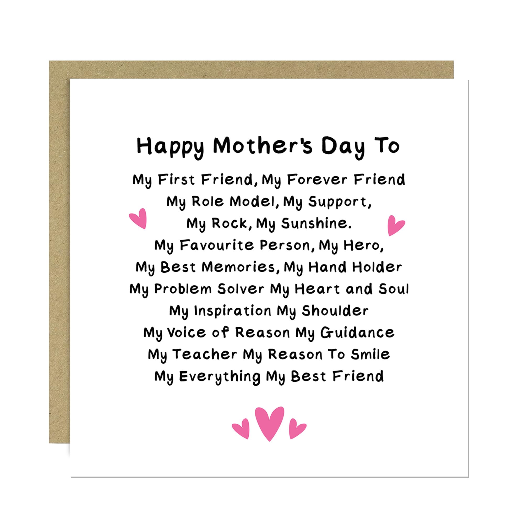 RED OCEAN Happy Mothers Day Card With Envelope Card For Mum Cards For Best Friend Mothers Day From Daughter Son Mum Cards Her Keepsake