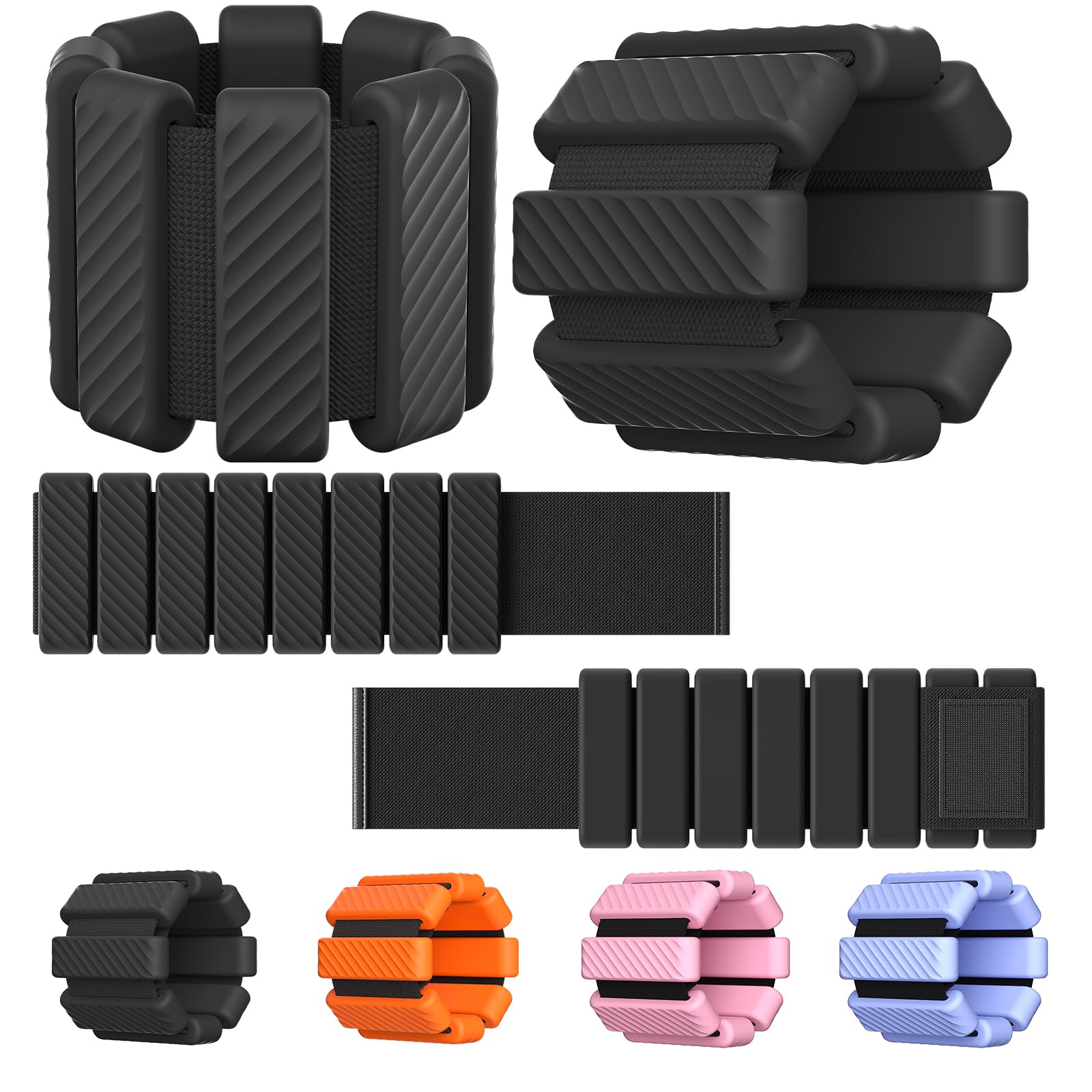 Wrist & Ankle Weights for Women, Wearable Strong Arm & Leg Weights Set of 2(1Lbs Each), Adjustable Ankle Weights for Walking, Yoga, Dance, Barre,Gym,Exercise,Pilates,Walking Running (Matte Black)