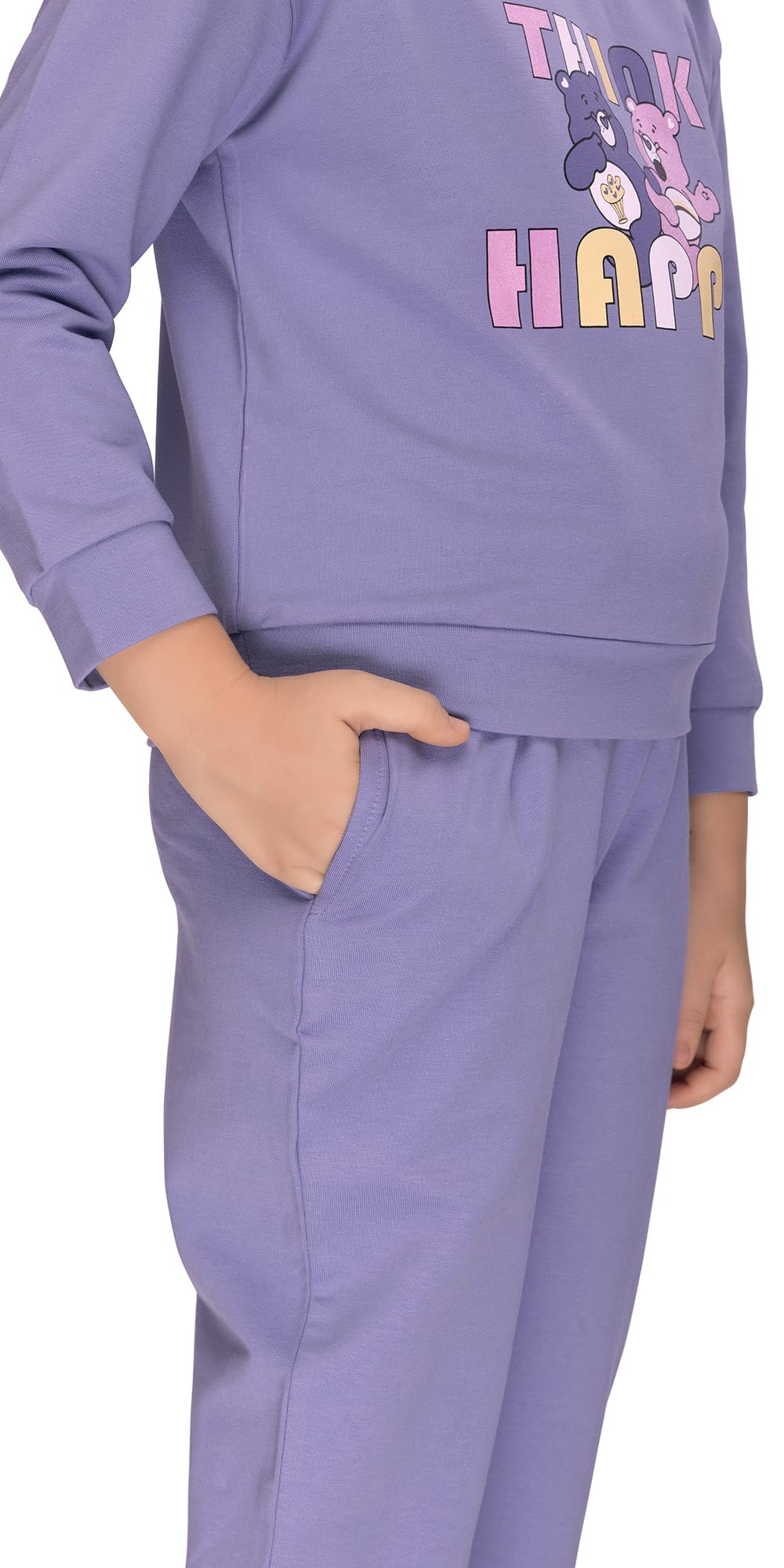 Laughing Kids Purple Full Sleeves Comfortable Light Weight Track Suits For Girls LK-TR-25074 (7 to 8 Years) 4