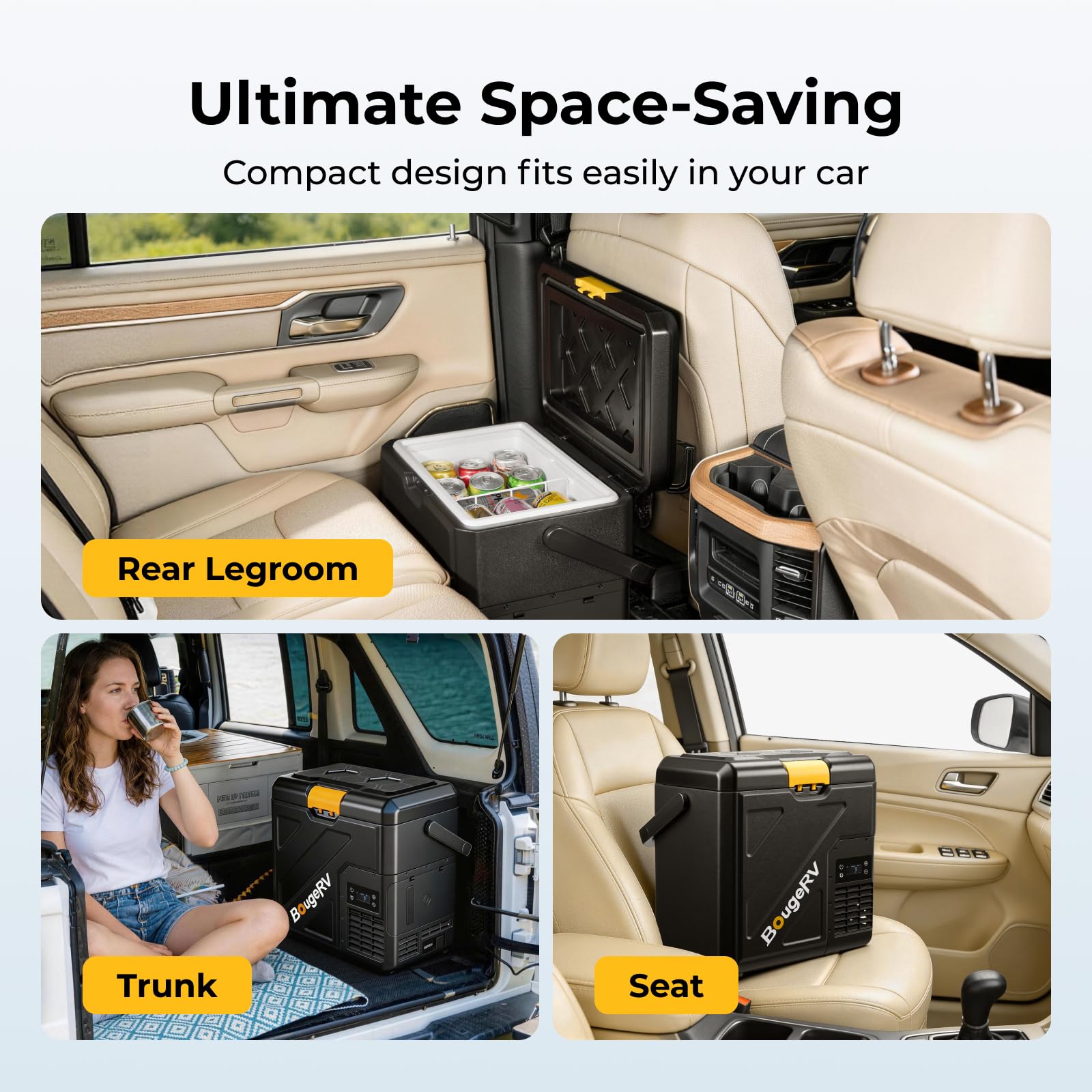 BougeRV CRH20 12V Car Fridge, 20L Compressor Refrigerator, Portable Freezer, IPX4 APP Control -20℃ to 20℃, 12/24V DC, 110~240V AC for RV Road Trips Truck Camping Outdoor (2026 New) — view 9