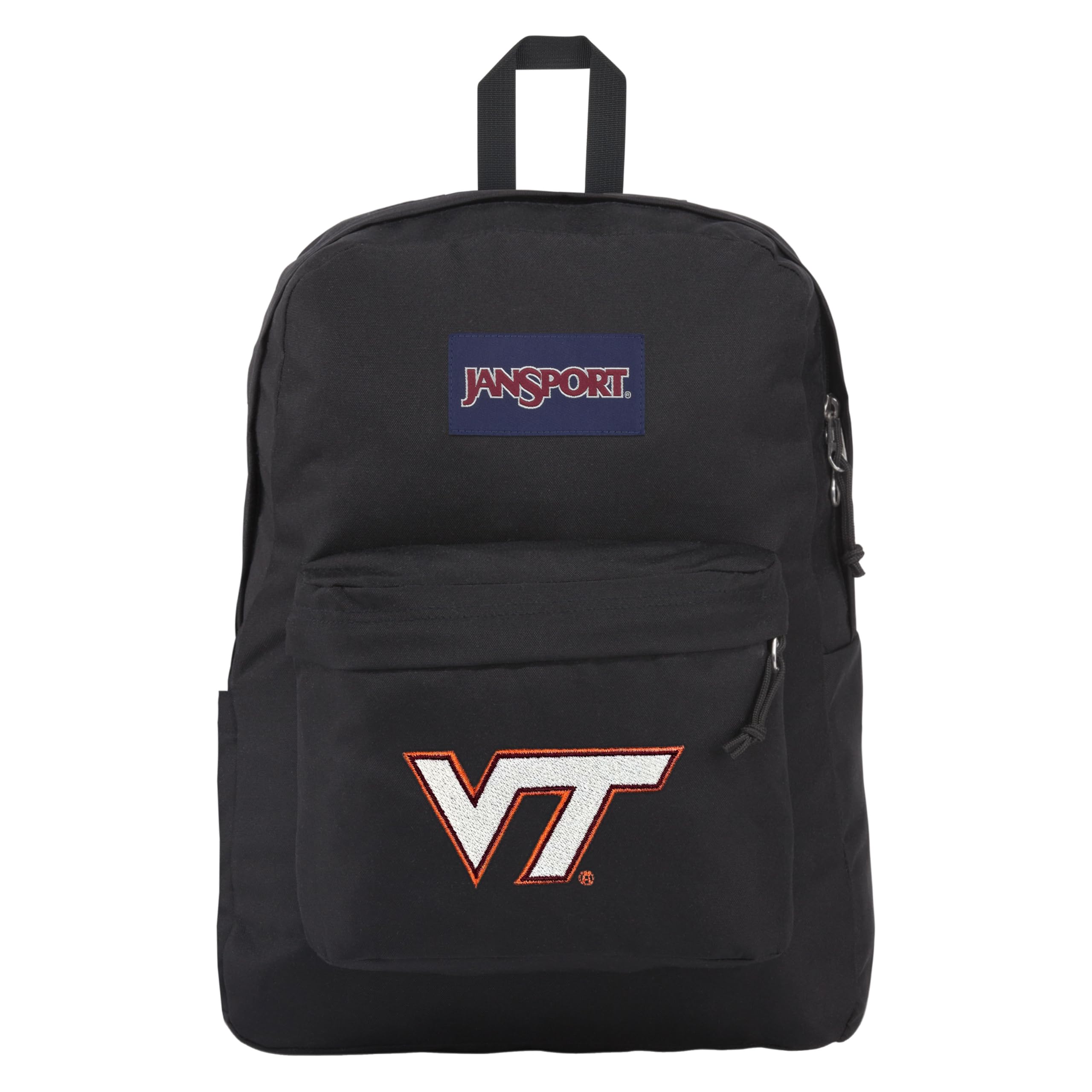 JanSport NCAA Officially Licensed Backpack, Virginia Tech Hokies, Superbreak Plus with Padded 15'' Laptop Sleeve, Spacious Computer Bag for Men &amp; Women, Durable Daypack with Bottle Pocket, Black