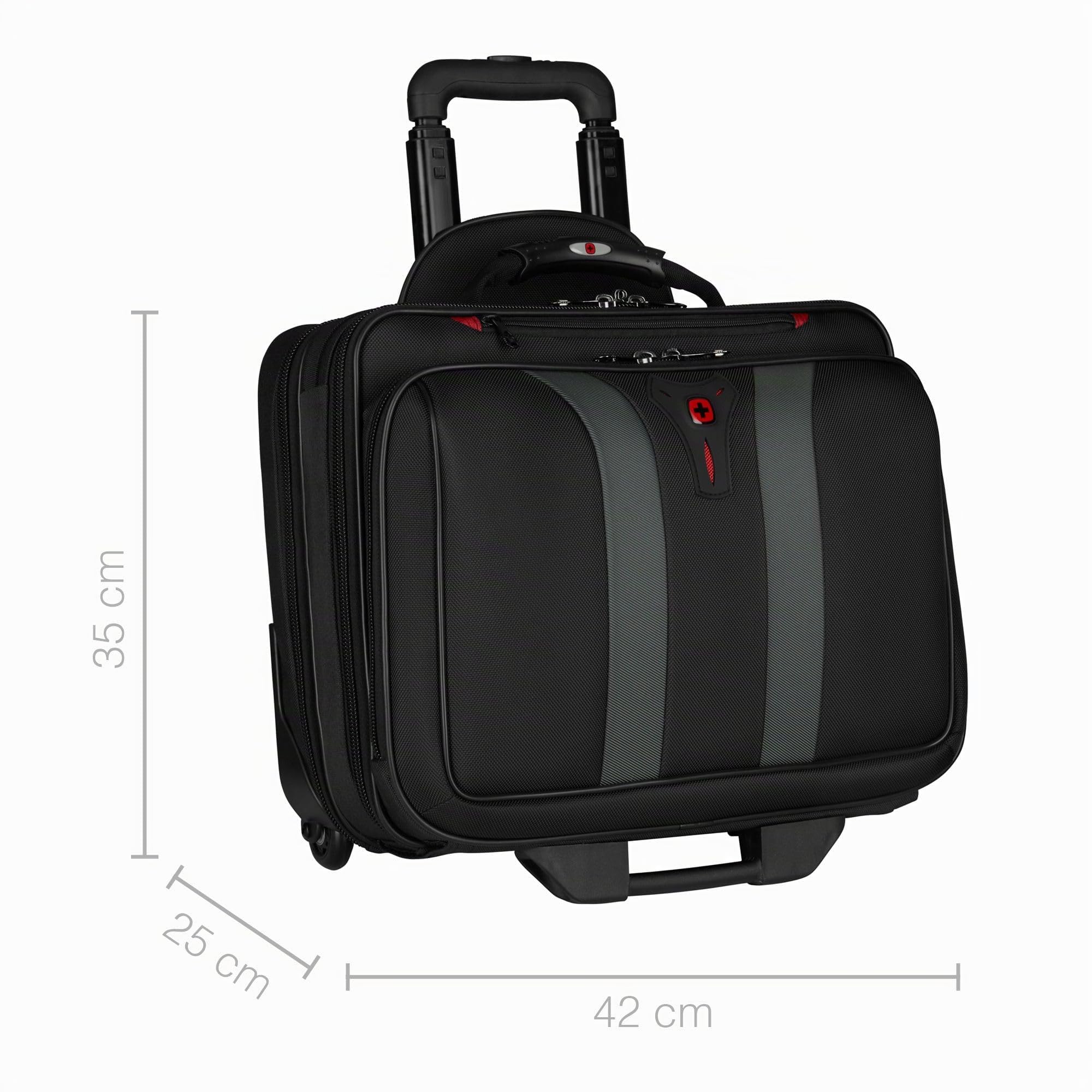 Wenger Granada Maletín, Maletín con Ruedas para portátil, portátil de hasta 15,6", 29 l, Oficina Negocios Universidad Escuela, Negro, 600659