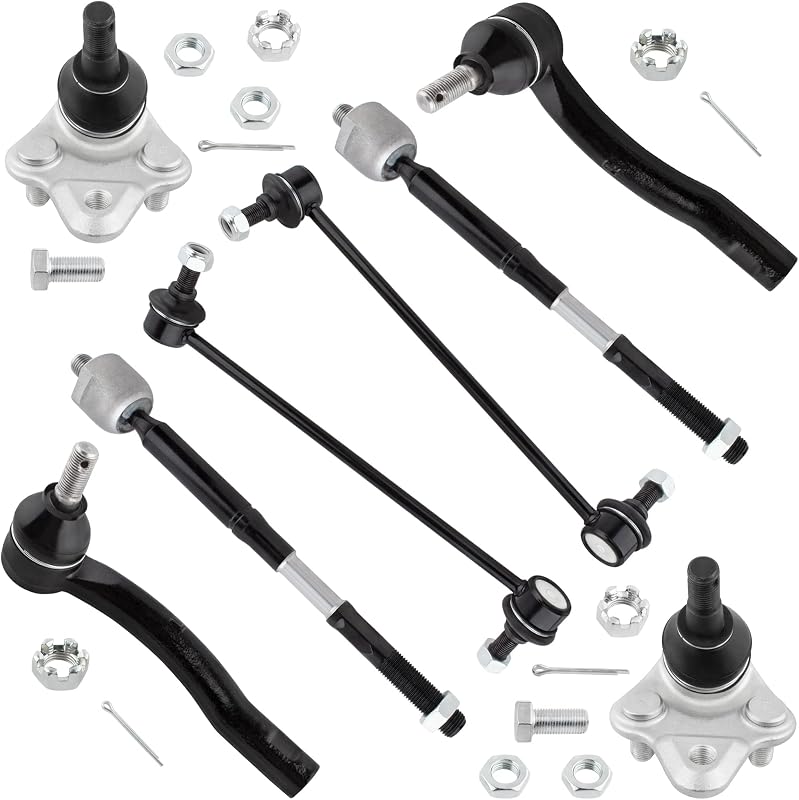 Kit de suspensão dianteira BOXI com bieletas, pivôs e terminais de direção para Toyota Corolla 2003 a 2008 – 8 peças