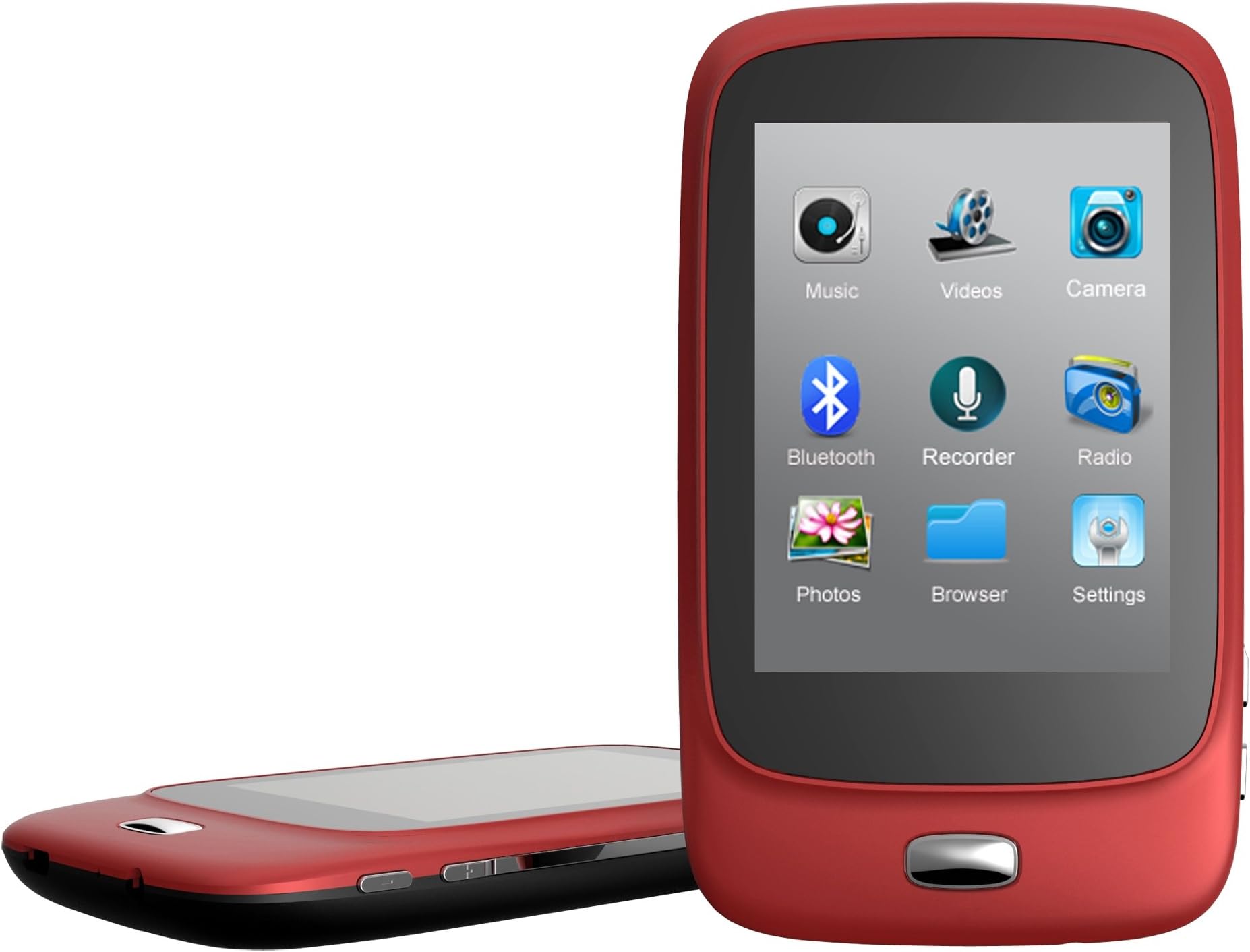 Riptunes MP-2868BTR 8GB MP3/MP4 Player with Bluetooth, 2.8" LCD & microSD Card Slot, Red