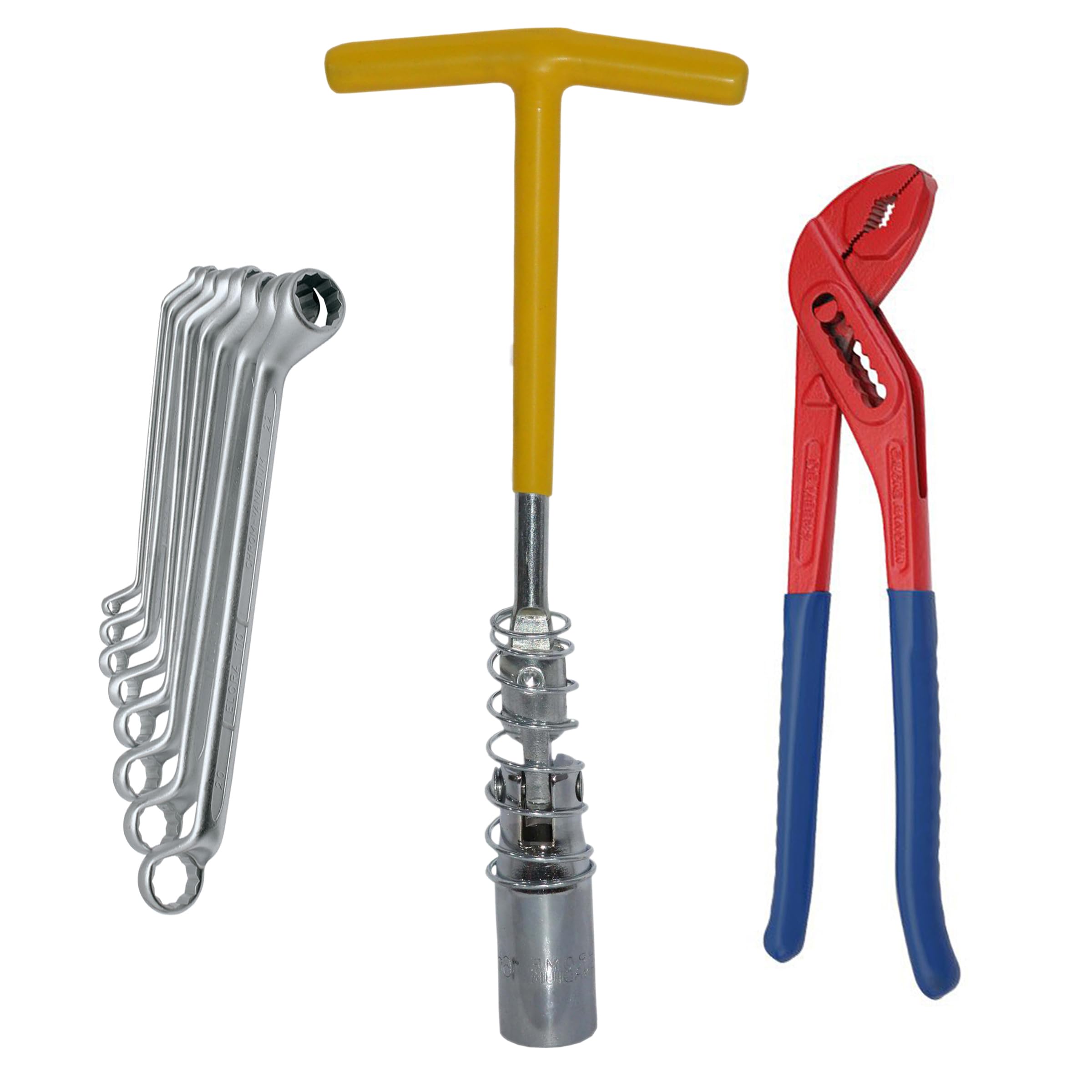 Digital Craft 16MM Spark Plug Wrench with Water Pump Plier & 8Pc Ring Spanner Set – Complete Hand Tool Kit for Garage & Automotive Use-image-38