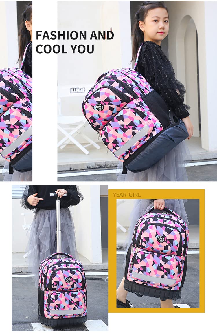 Zainetti per Studenti Cartelle Zaino Trolley Scuola Media Scuola Zaini Trolley Ruote Ragazzi Ragazze Borsa Portatile Viaggio Business