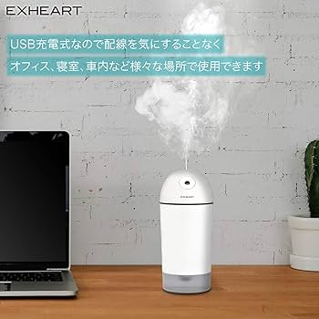 dustcell ポータブル卓上型加湿器 ホワイト 卓上 加湿器 小型 ポータブル 加湿機 静音 大容量 420mL