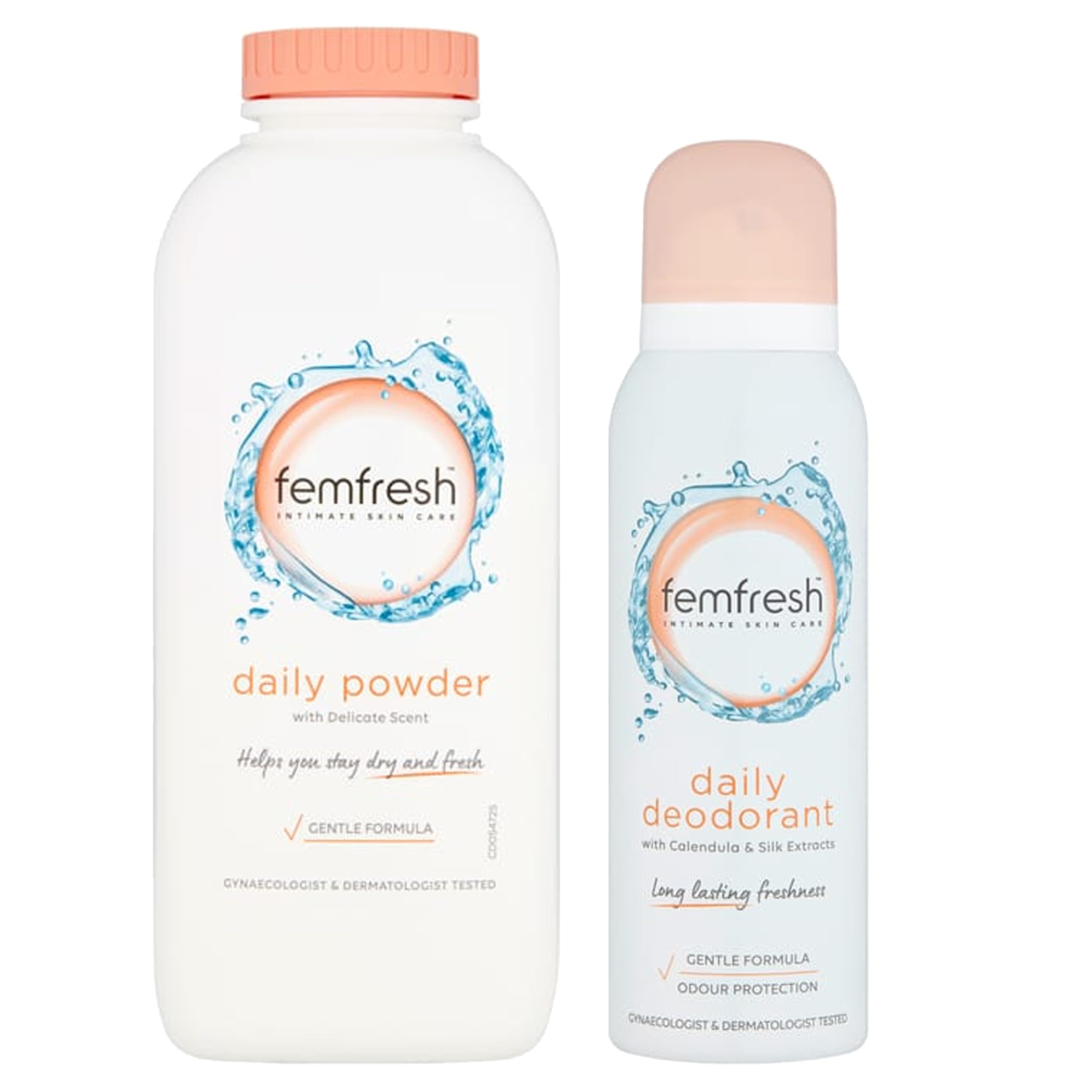 Intimate Care Bundle: Daily Powder 200g & Deodorant 125ml | Gentle Freshness with Zea Mays Starch & Calendula | Dermatologist Tested