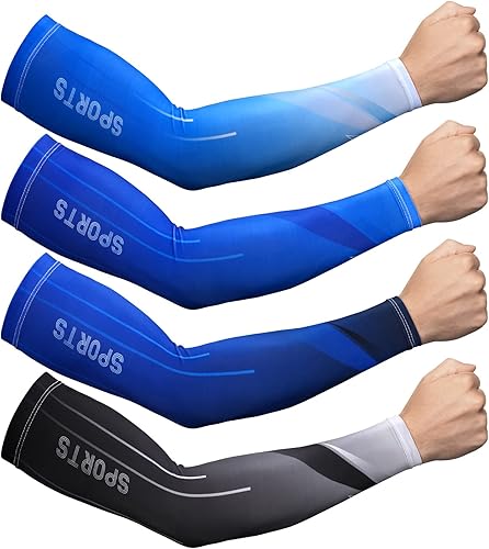 Miniatura 7 de 4 pares de mangas para cubrir brazos para hombres, mangas de brazo para hombres, protección solar UV, mangas de brazo, mangas deportivas para