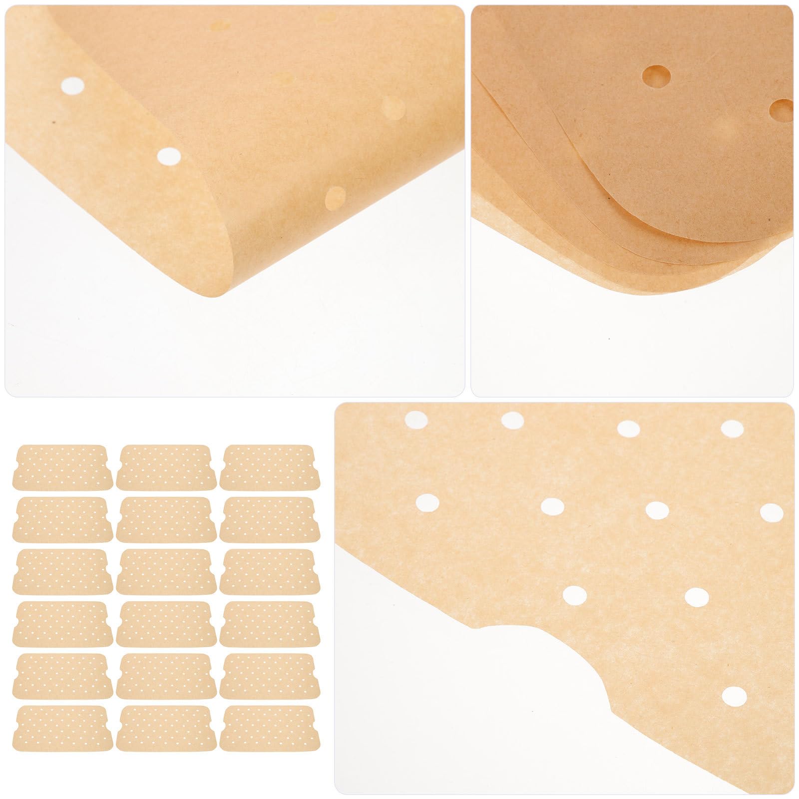 Carta Forno Compostabile per Friggitrice ad Aria 200 Fogli Khaki Antiaderente e Resistente Olio per Cottura e Baking senza Pulizia
