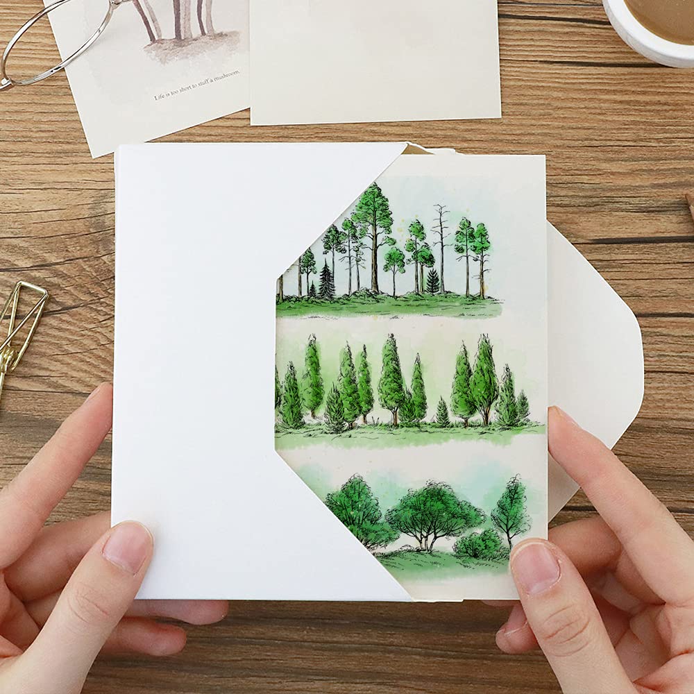 3 sellos de fondo de árbol transparentes para hacer tarjetas y álbumes de fotos, madera de pino bosque de arbustos sellos de goma transparente para hacer álbumes de recortes