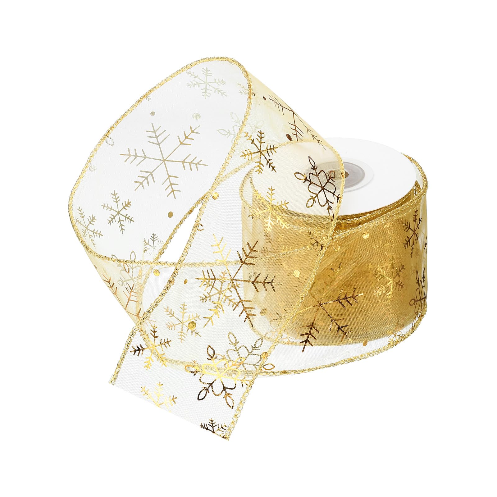 Cinta Dorada Cinta Navideña De 2,5 Pulgadas 6 Rollos Cinta De Organza Transparente De 36 Yardas Cinta Con Brillo Metálico Para Decorar Cinta De Envoltura De Regalos Perfecto Para Corona De Árbol
