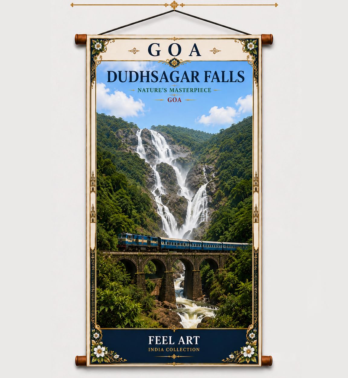 FEEL ART Dudhsagar Falls Goa Canvas Wall Hanging | FCH62-image-47