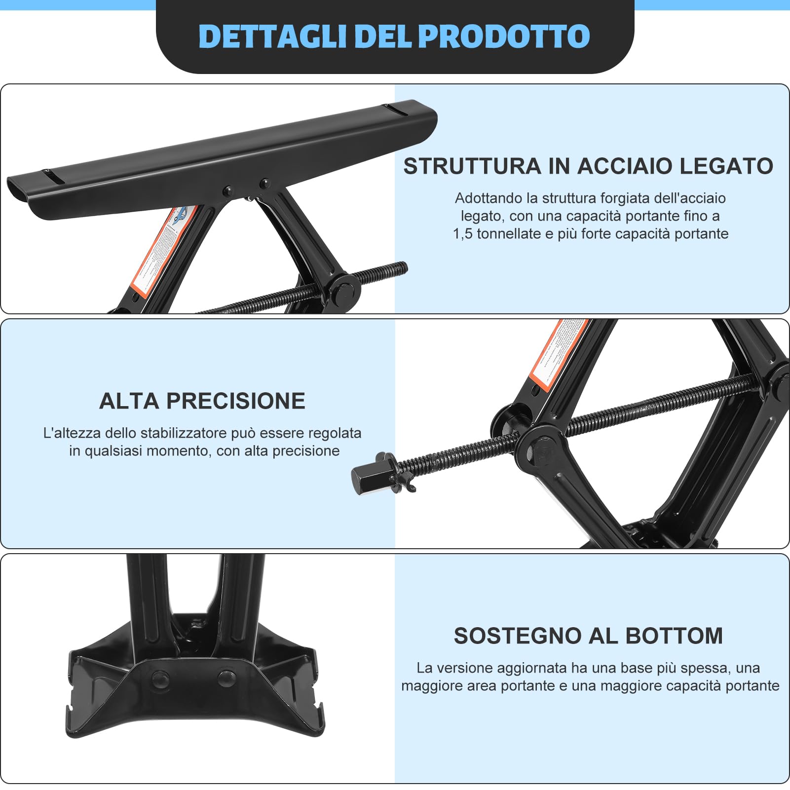 può Trasportare 200kg Kit Stabilizzatore Gradino per Camper, 3.1"-12.6" Regolabile in Altezza Stabilizzatore di Supporto per Gradini, Adatto per 5th Wheels RV, Trailer, Camper Step