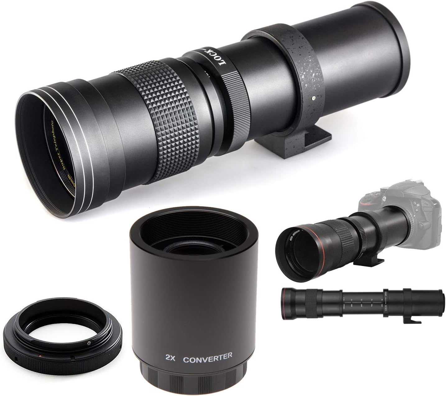 Lente Tele Zoom HD Sport Action 2X de 2.047 in para Nikon D3200, D3000 D5300 D5000