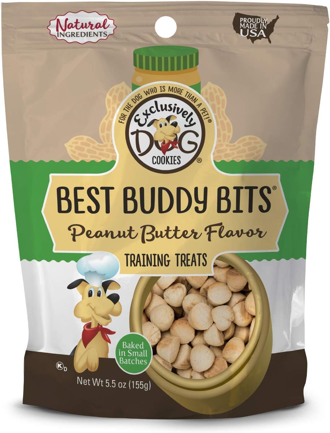 Exclusively Pet Best Buddy Bits-Peanut Butter Flavor, 5-1/2 oz Package