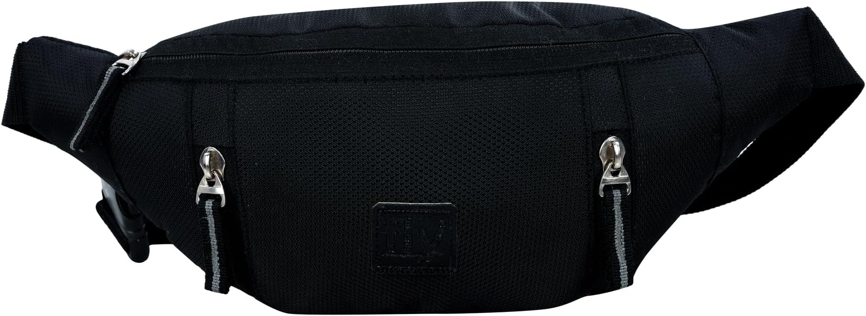 Leather World Waist Bag Travel waist Pouch Belt Sport Bag Bum Bag for Men and Women Nylon (Black)