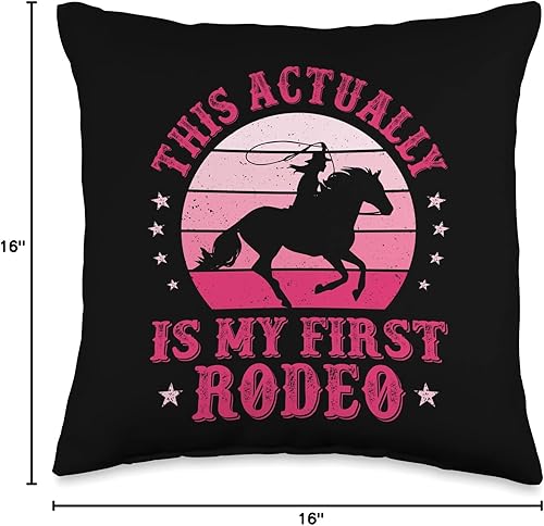 Miniatura 4 de This Actually is My First Rodeo Women Country Life Cowgirl - Almohada de 16 x 16 pulgadas, multicolor